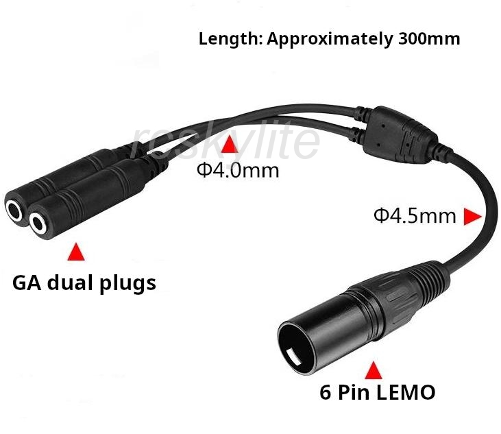GA Dual Plugs To BOSE A20 6 PIN Lemo Adapter Cable GA Dual Plugs To BOSE A20 6 PIN Lemo Adapter Cable